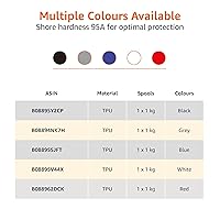 Vista 5 de Yaxa Basics TPU - Filamento para impresora 3D (1/16", rojo, 2.2 lb), carrete de 1 kg