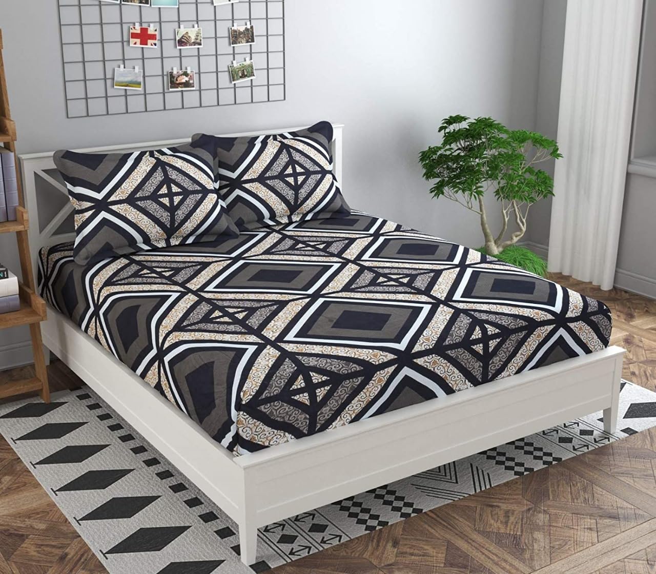 ELITE-INN Microfiber Soft Cotton Super King Size Bedsheet for Double Bed, King Size 108 Inches x 108 Inches, 9 Feet, 275 X 275 cm with 2 Large Size Pillow Covers Without Joint (Charcoal Mist) (B0CZHW4PV7) Amazon Price History, Amazon Price Tracker