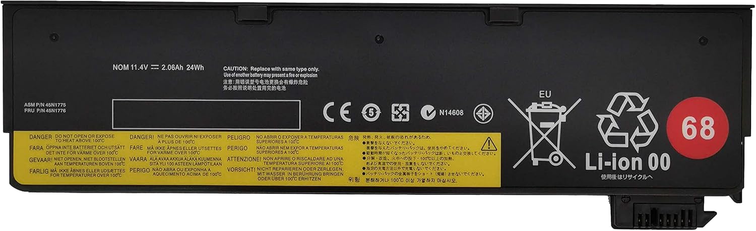 45N1775 45N1776 45N1126 68 Laptop Battery Replacement for Lenovo ThinkPad T440 T440S X240 X240S S440 S540 X250 T450S L450 X260 T450 T460 Series 45N1127 45N1125 45N1131 45N1735 11.4V 24Wh