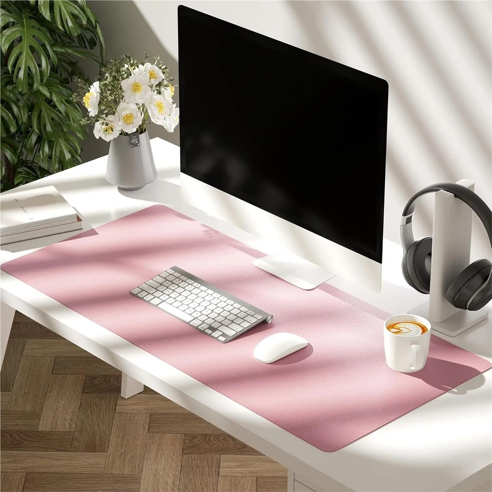 Tappetino for mouse portatile Tappetino for mouse grande da gioco Impermeabile antiscivolo Per Ufficio,Casa(Pink,90x43cm)