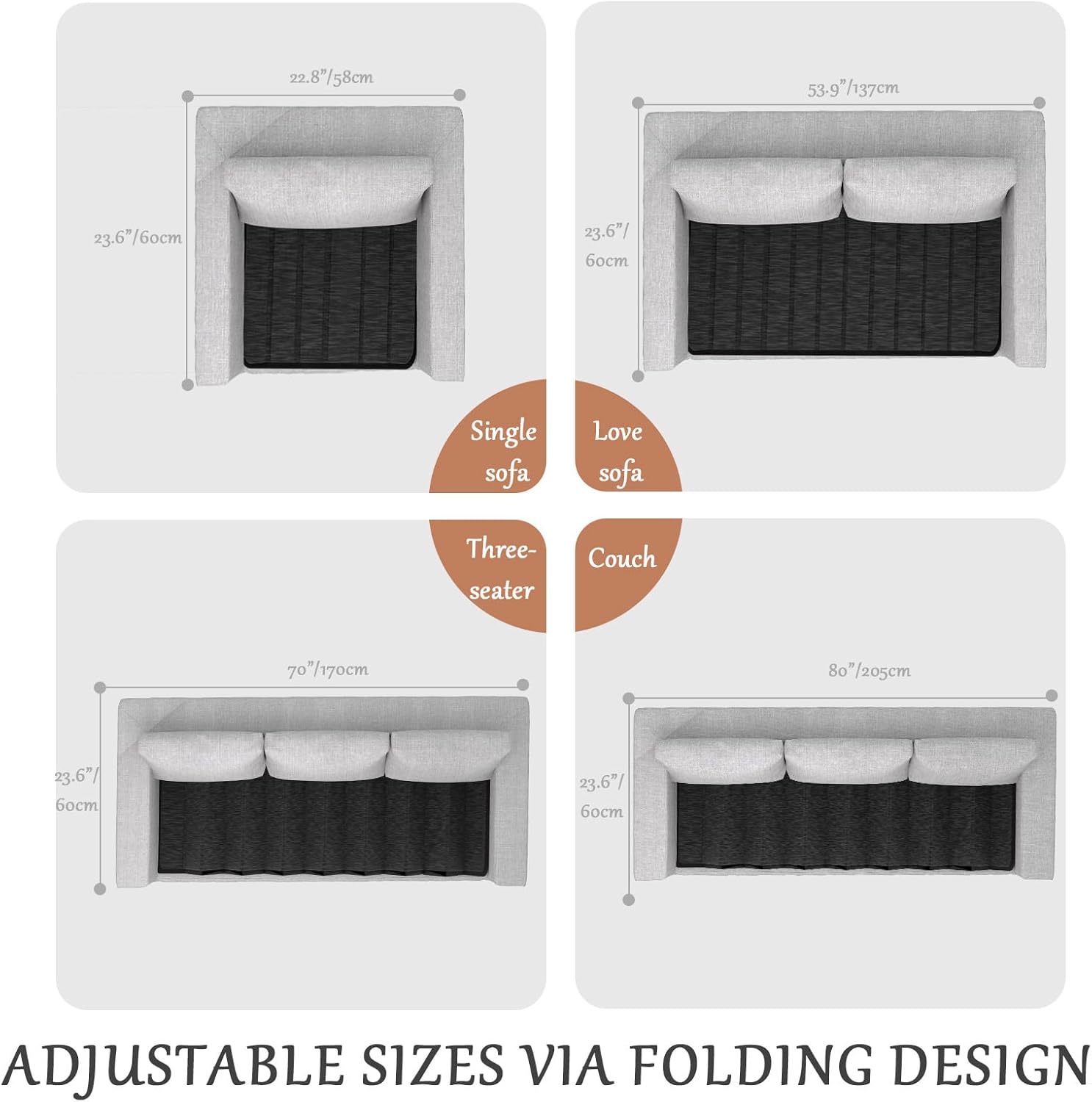VERONLY Heavy Duty Couch Cushion Support Board for Sagging Sofa, 24" x 54" Sofa, Thick Plywood Boards Add Strong Seat Supports, Stays in Place, Replacement Stuffing Under Couches