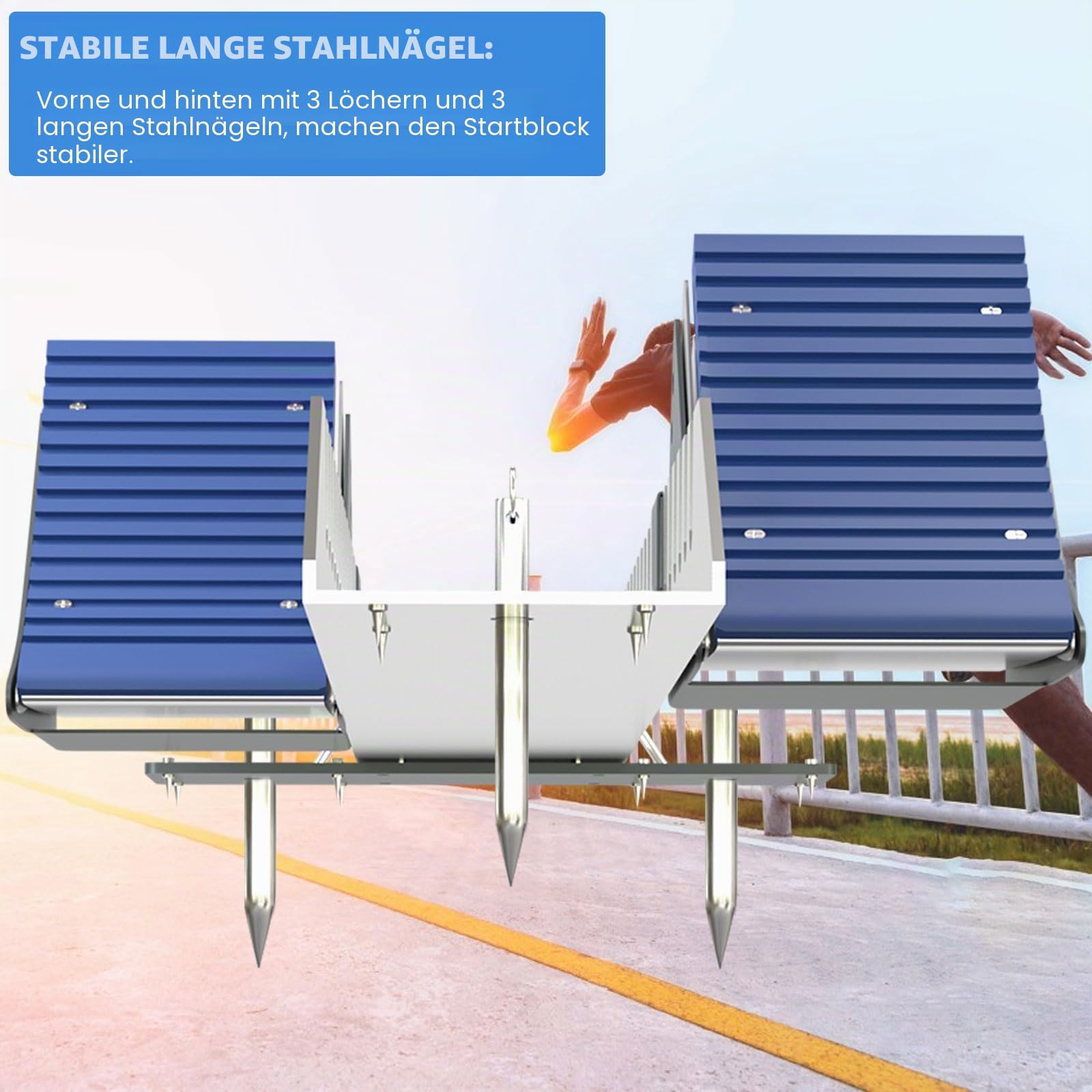 Multifunktions-Blitz-Startblock Sprinter Pedale 6 Winkel einstellbar Sprinter Leichtathletik Aluminium Geeignet für Kunststoff Start-und Landebahn Aschenbahn