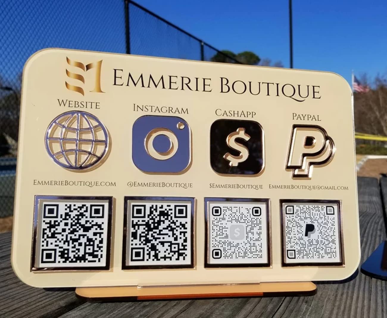 Multi QR Code Instagram Business Social Media Sign, Cash App Icon,QR Code Signs, Scan to Pay, CashApp PayPal Payment Sign, Small Business Payment Plaque, Pop Up Shop (Light yellow)