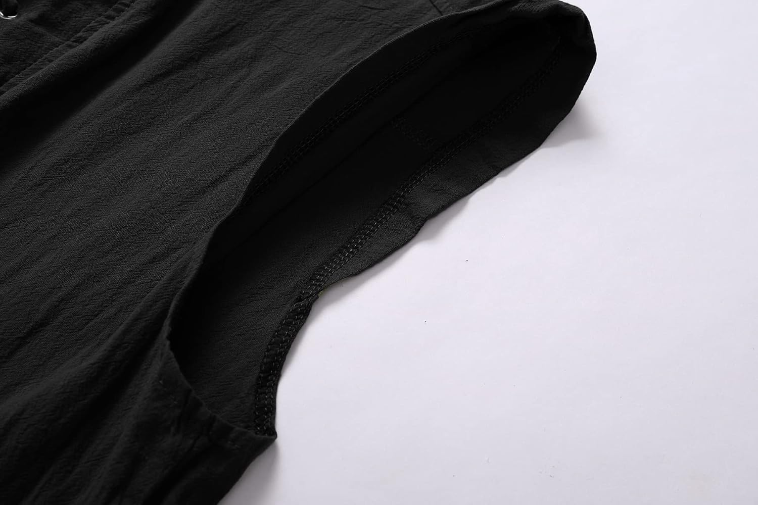 Mens Medieval Renaissance Pirate Costume Sleeveless Lace-up Stand Collar Shirt Gothic Viking Steampunk Top Tunic - Image 5