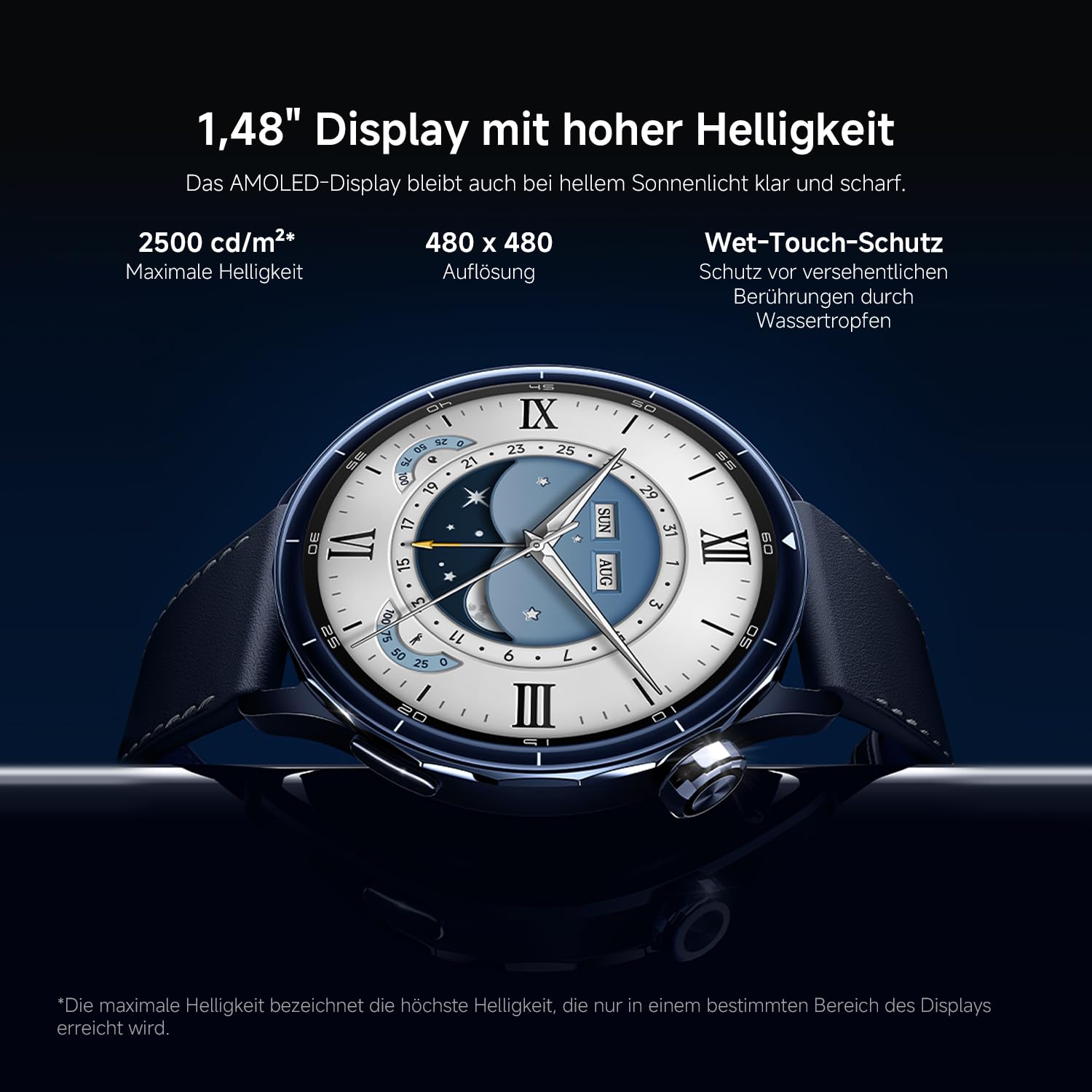 XIAOMI Watch S5 46mm Smartwatch 1,48" AMOLED Fitness-Tracker Herzfrequenz Schlafüberwachung 21 Tage Akku Dualband-GPS NFC Schwarz