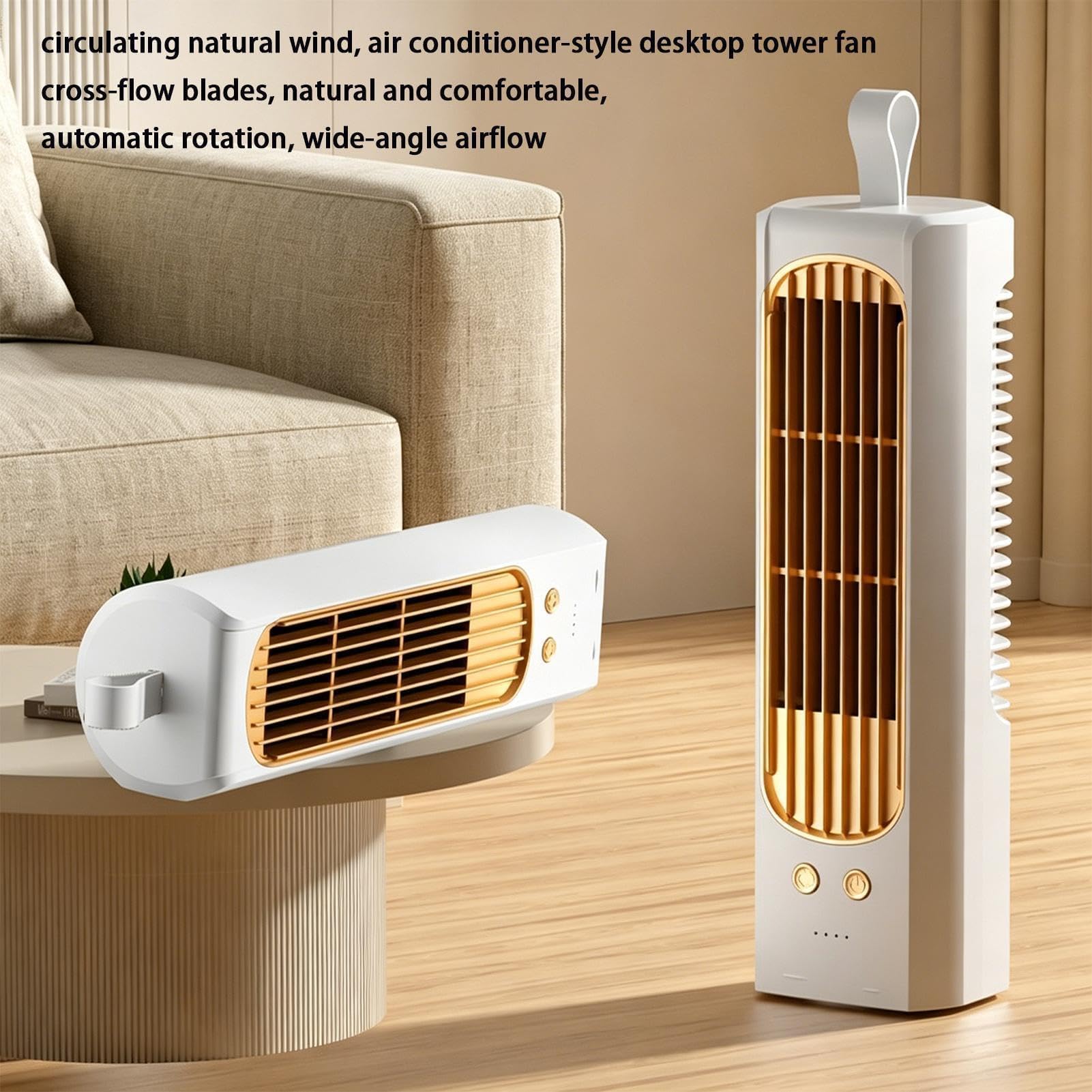 Ventilatore a torre oscillante, silenzioso, senza pale, ricaricabile tramite USB, per casa, ufficio, dormitorio, uso interno/esterno, ideale per campeggio e viaggi