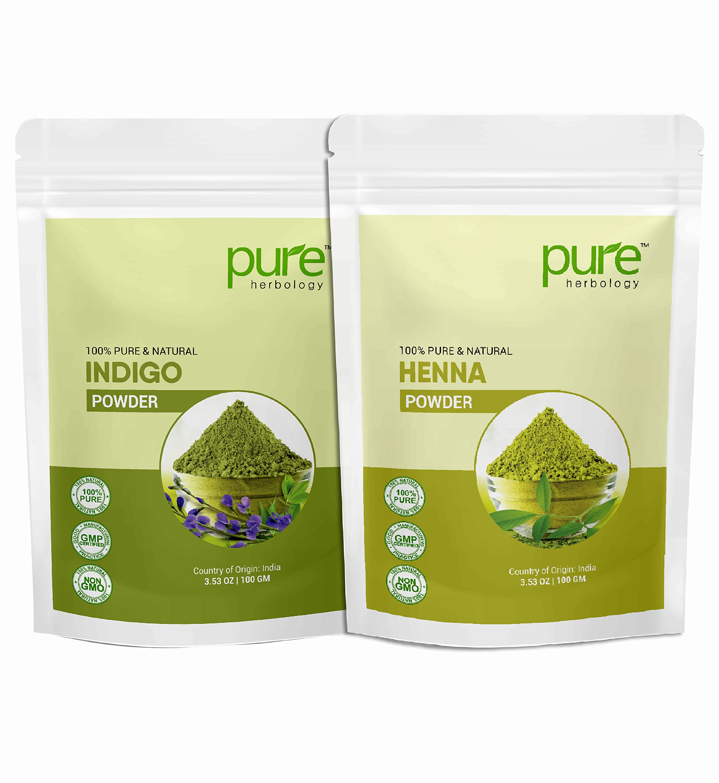 Pure & Natural Indian Indigo, Henna Powder for hair growth (Each 100 gm)