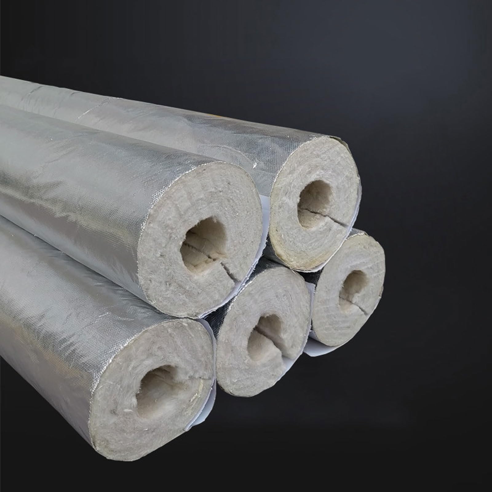 Izolacja Rury Rura Izolacyjna z Folii Aluminiowej i Krzemianu Glinu Ognioodporna i Trudnopalna do Ogrzewania, Rur Sanitarnych, Rur Grzewczych, Urządzeń Fitness Itpp(ID 1-11/32" x T 2" x L 3.3ft)