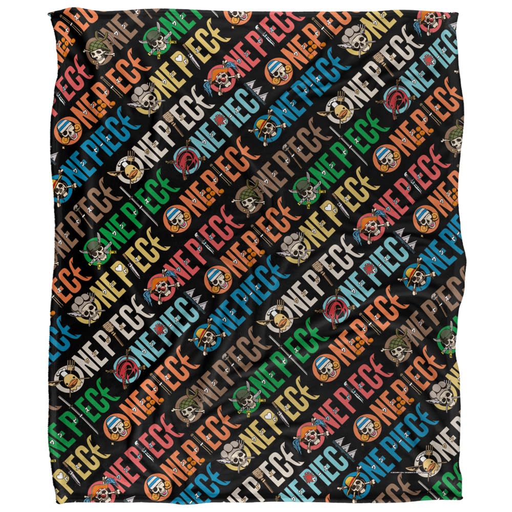 One Piece Pirates Logo Pattern Coperta super morbida al tatto setoso – 152 x 127 cm