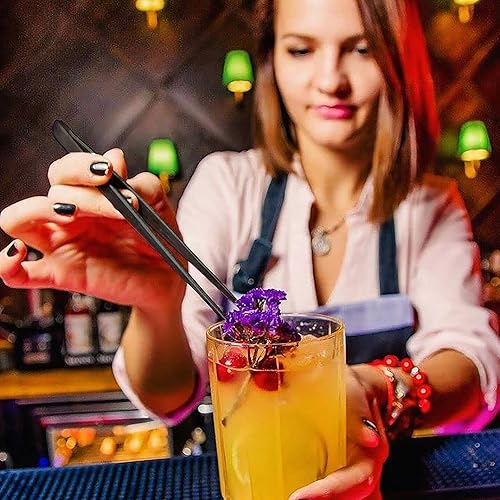 Miniatura 10 de Pinzas profesionales de cocina y cocina de 12 pulgadas, pinzas largas de acero inoxidable, barbacoa, enchapado, multiuso