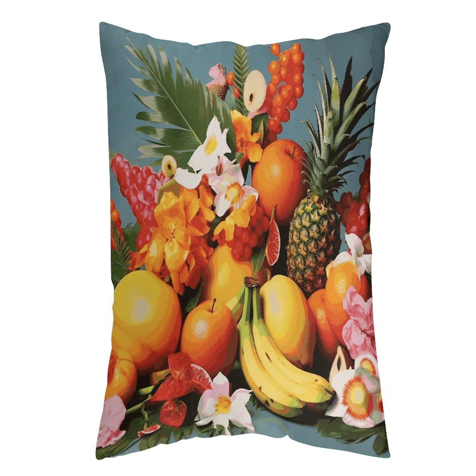 LDGSUPH Tropical Fruits and Flowers Pillow Cases Soft Pillowcase with Invisible Zipper Wrinkle Resistant Pillow Covers Breathable Removable Pillow Protector for Bed Sofa Car 12 "x20