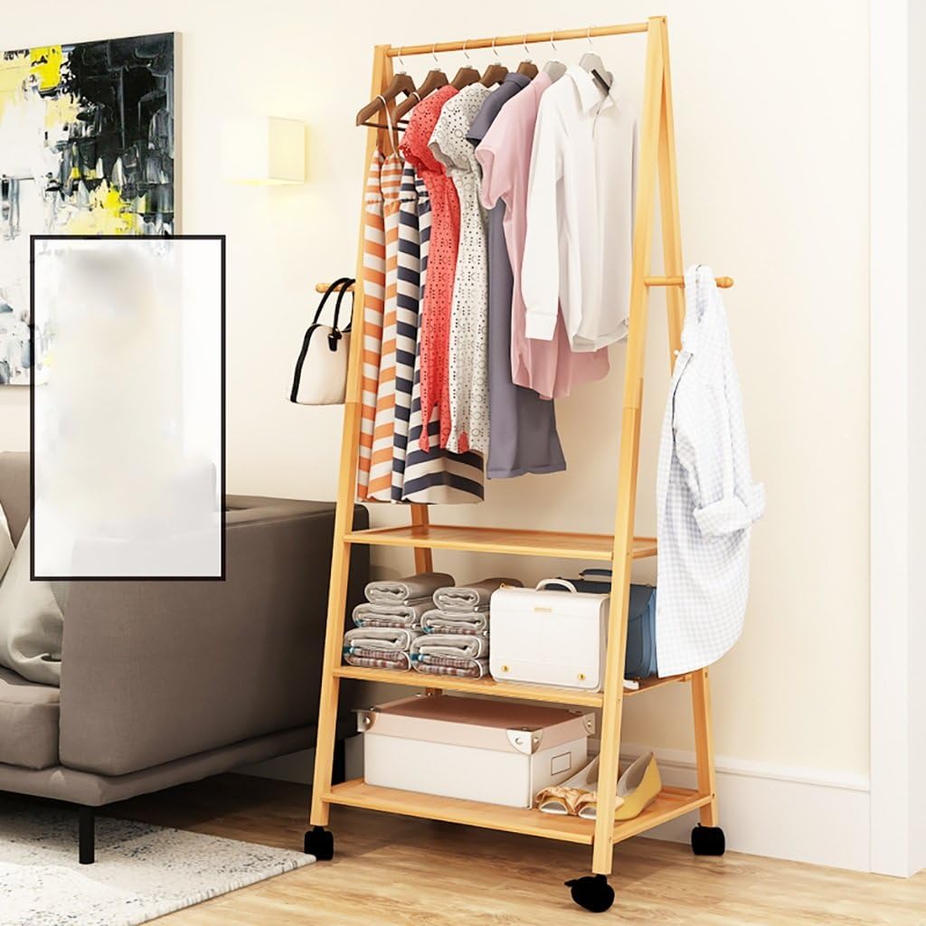 GJymjCoat Rack Bedroom Floor Hanger Removable Hanger Simple Nan Bamboo Clothes Rack Drying Rack (Size : 70cm)