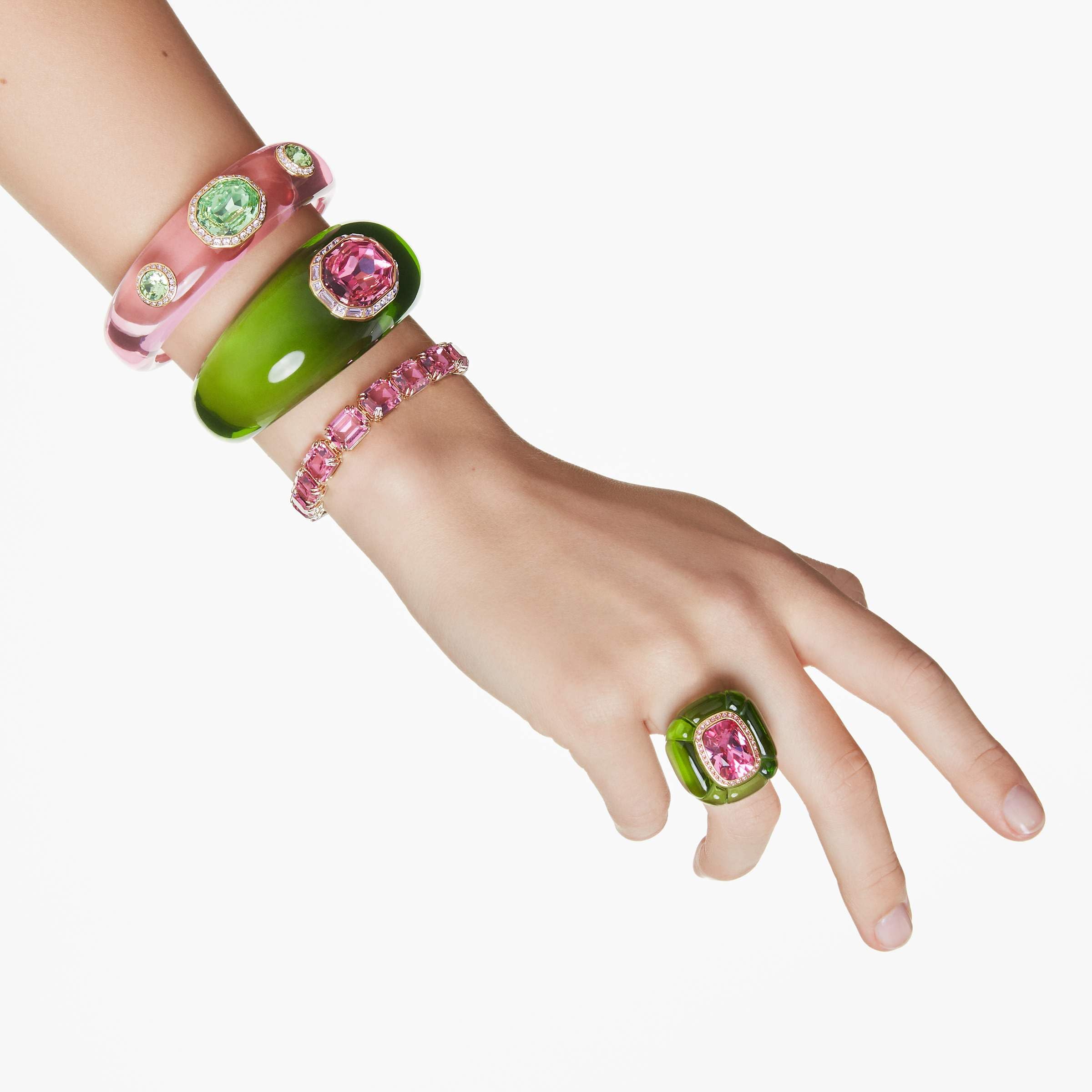 Swarovski Dulcis Kollektion Cocktailring, Kissenform-Schliff, Pavé, Mehrfarbig