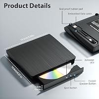 Yaeonku Külső Blu-ray Meghajtó USB 3.0 Type-C DVD Lejátszó Windows Mac 6