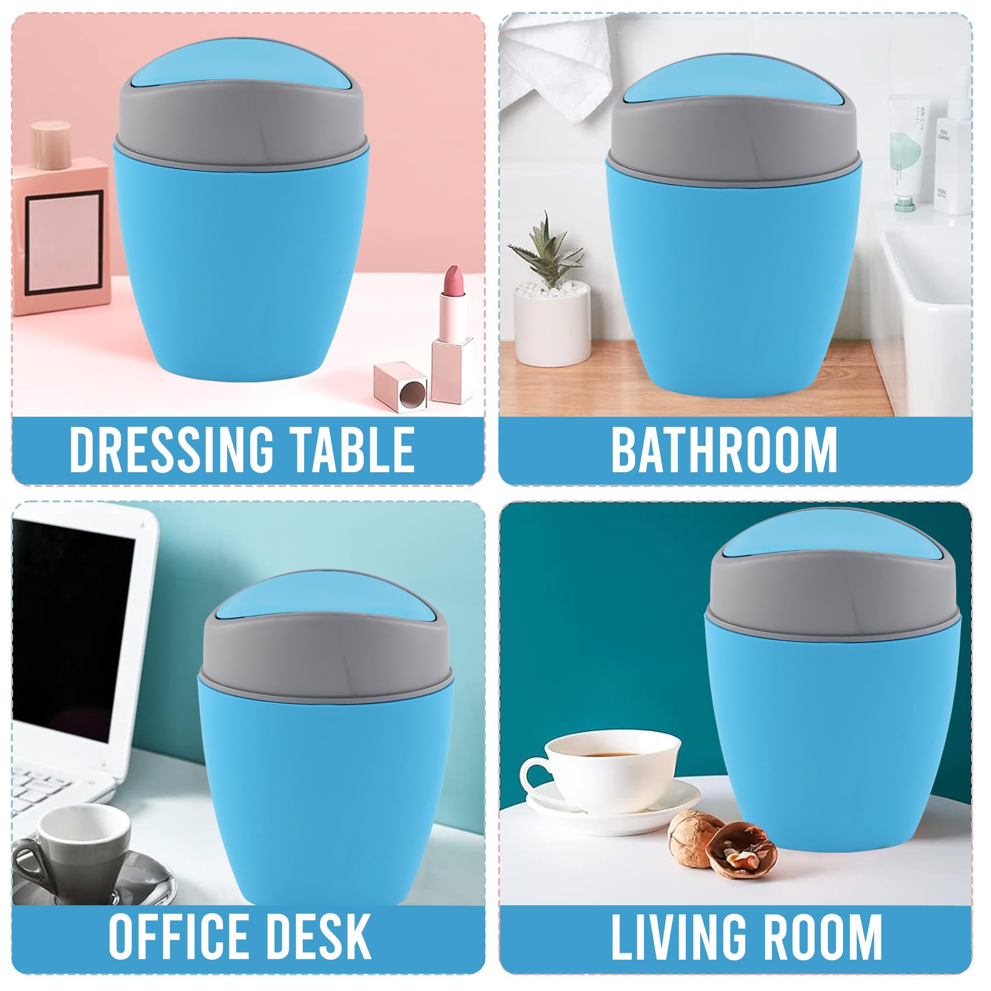 Mini Dustbins - 2 Pack | Kuber Industries -7