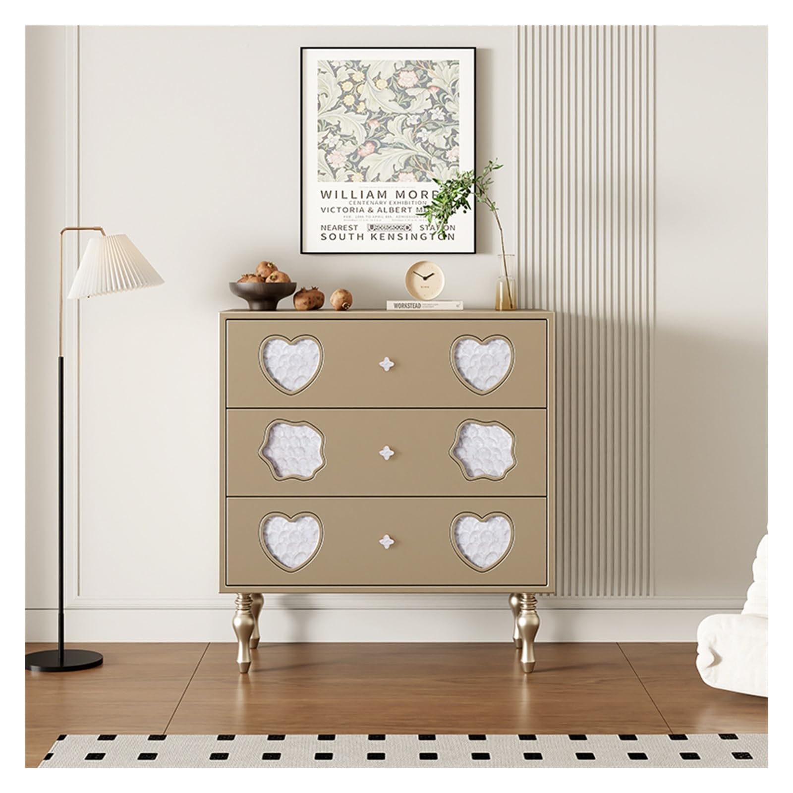 Dh2yjnbf3 Champagne Bedroom Bedroom Nightstand, Drawers Dresser, Wood Storage Chest Of, Sofa End Table For Living Room Entryway Storage Organizer(Champagne)