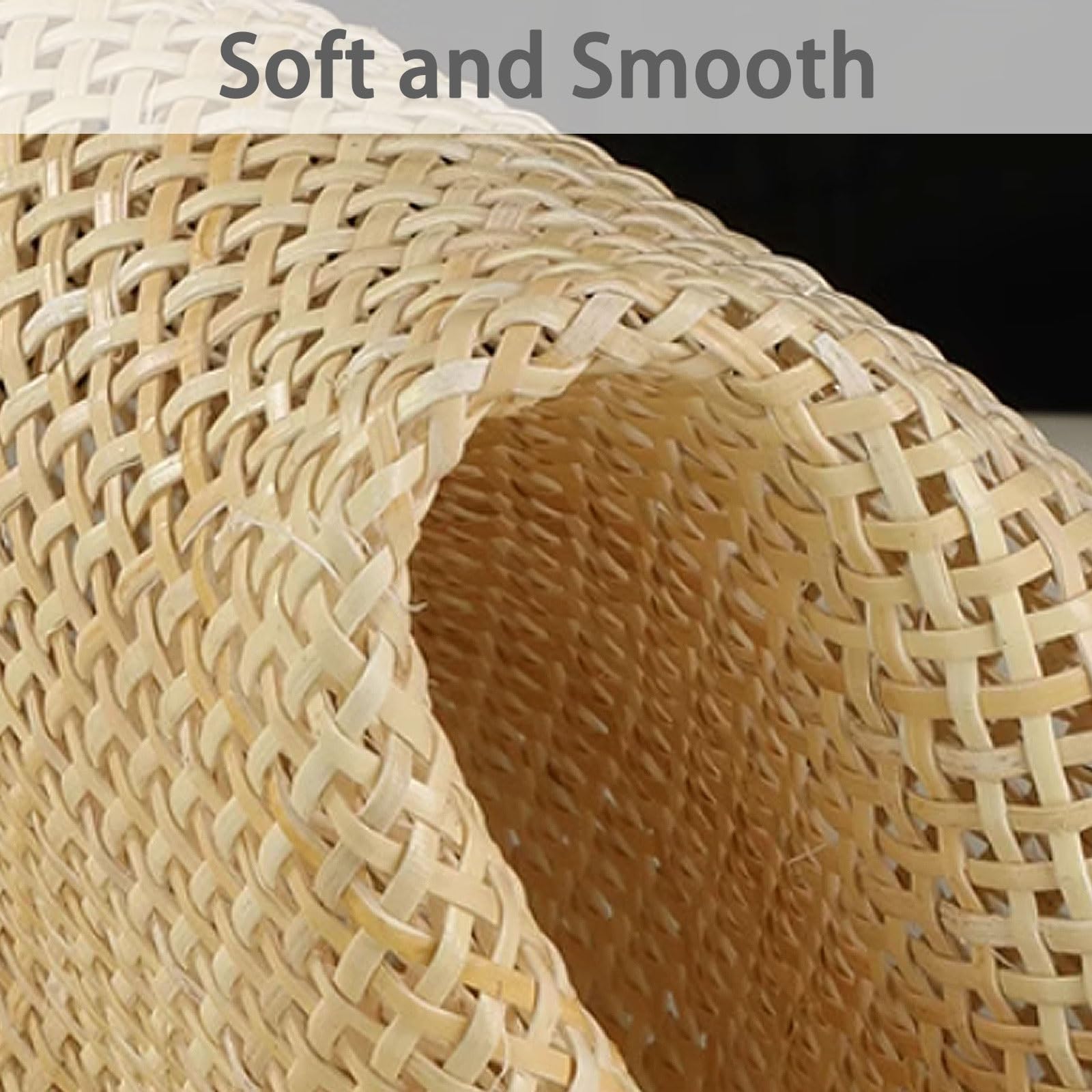 Rollo de Ratan por Metros, 50cm de Ancho Natural Rejilla Rollo Mimbre para Muebles, Correas de Tela Ratán, Cinta de Caña Tejida para Silla Cesta Bricolaje(50x150cm)