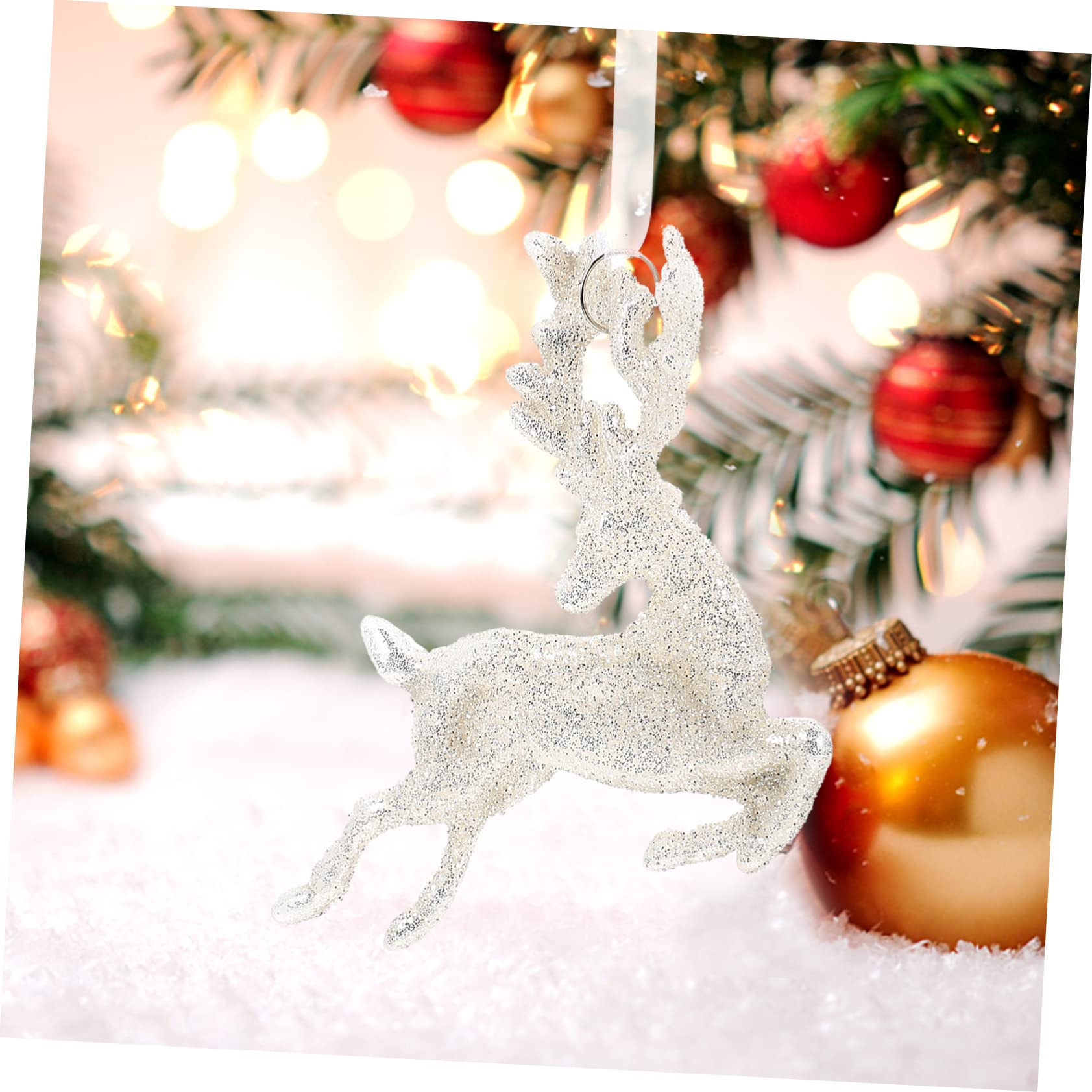 Decorazioni Natalizie 4 Pezzi Pendenti Renna in Pvc Delicati per Decorazioni Facili da Appendere a Casa e Feste di Natale