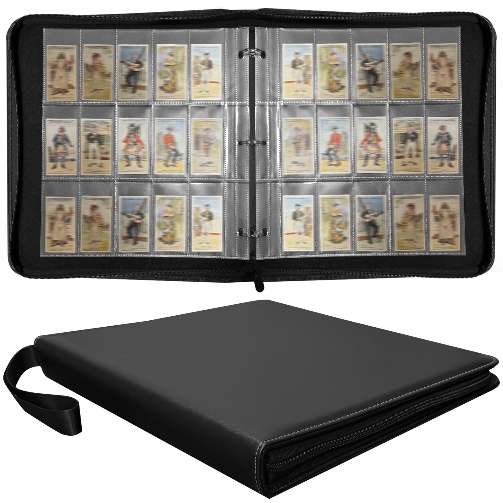 Tobacco Card Binder, 15 Pocket Tobacco Card Holder Holds 600 Tobacco Cards, 3-Ring Tobacco Card Album with 40 Tobacco Card Sleeves