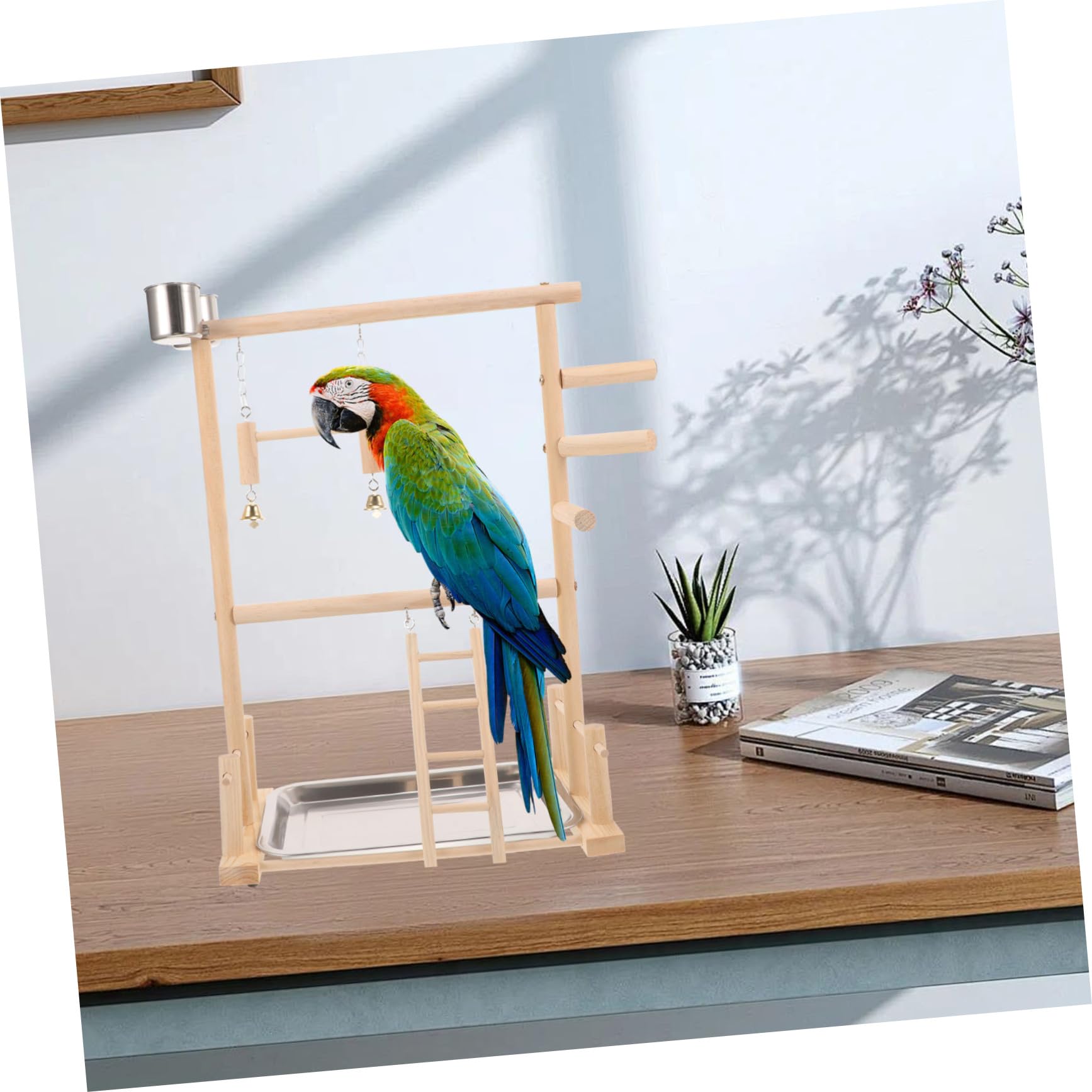 Beaupretty 1juego Percha para Aves Estación De Interactiva para Periquitos y Aves Pequeñas Soporte De Entrenamiento para Juguete Masticable y De Diversión