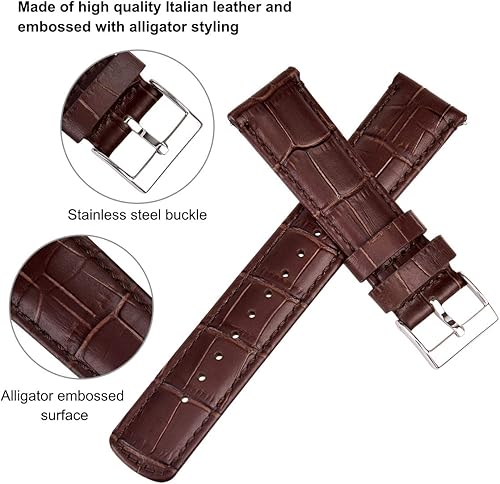 Miniatura 2 de Ritche Correa de reloj de cuero de liberación rápida para Samsung Galaxy Watch 6, correa clásica de 1.693 in, 1.850 in, 1.575 in, 1.732 in, 0.709