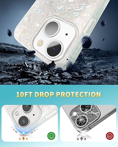 Miniatura 155 de SCORPIFY Funda para iPhone 14 [compatible con MagSafe] con diseño de mármol azul fantasía, bonita funda magnética para teléfono para mujeres, niñas