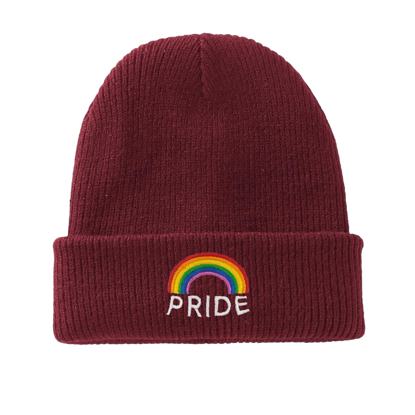 Yuaoeur Unisex Red2 Pride Beanie Hat Stretchy Soft Cuffed Wooly Skull Cap With Thick Warm Lining, Winter Hats (Red2)
