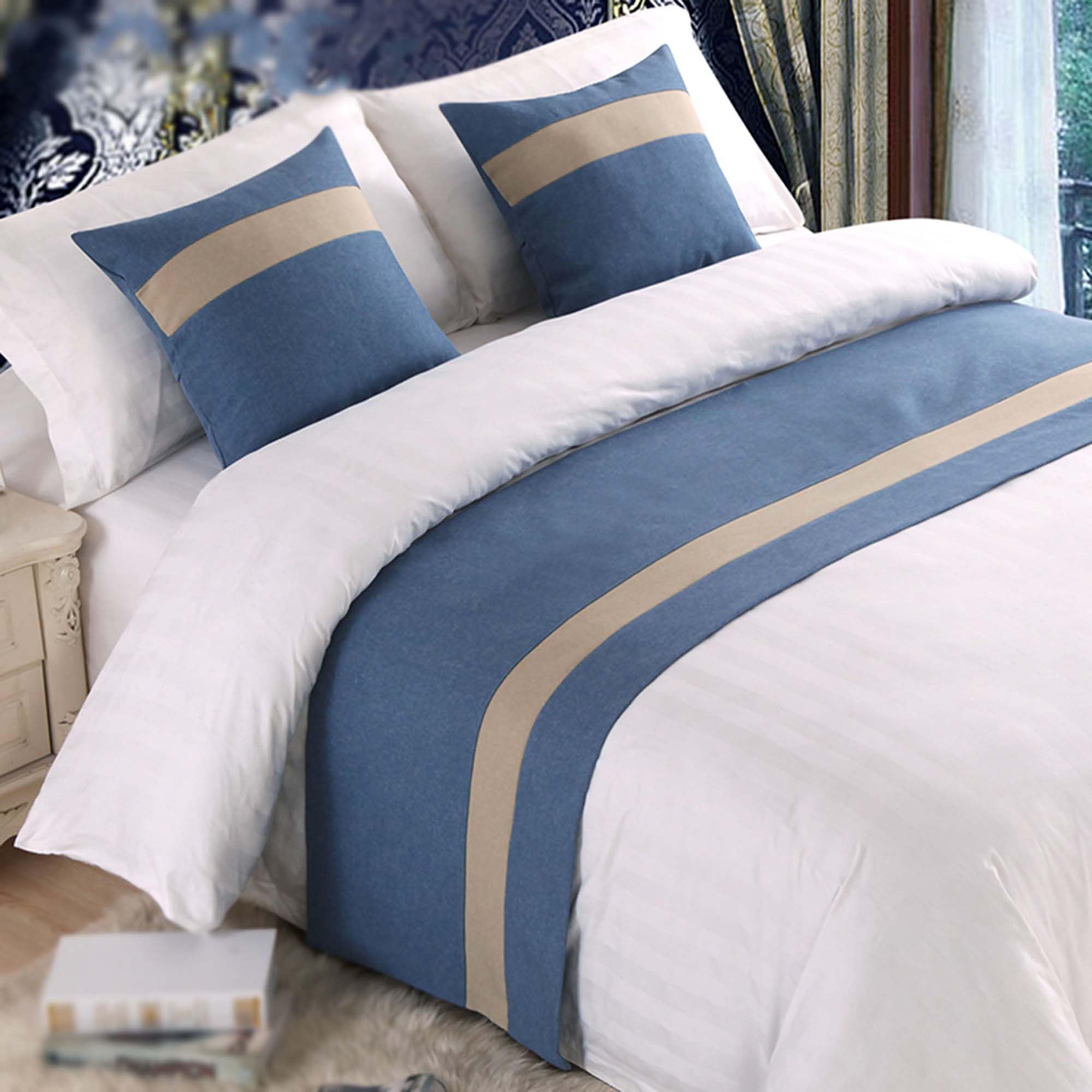 CLMETHE Geometric Abstract Bed Scarve Runner King Size Fashion Soft Durable No Fading Bedspread Hotel Home Guesthouse Bedding Decor,D-50 * 180CM(1.2m bed)