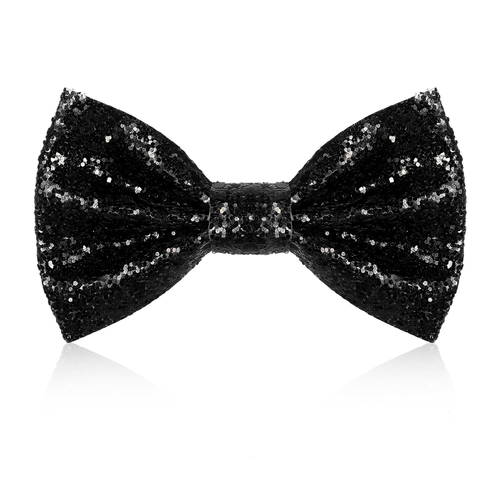 Heyu-LotusGlitter Bow Tie Sparkling Sequin Bowtie and Adjustable Strap Buckle Shiny Glittering Pre-tied Bow tie for Men Bachelor Dance Hen Night Party Carnival Christmas Fancy Dress Stage Show