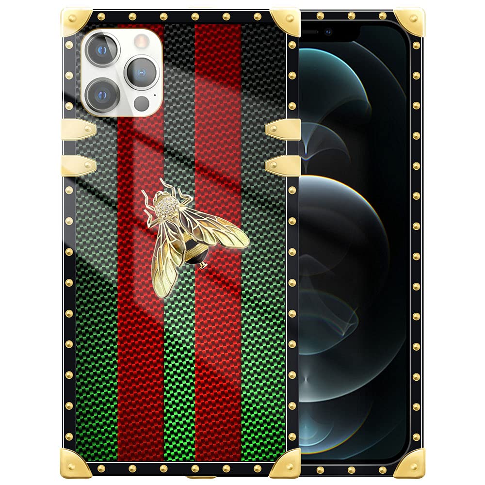 DAIZAG iPhone 11 Pro Case,Red Green Golden Bee iPhone 11 Pro Cases for Girls,Square Fully Protected Reinforced Corners Design Soft TPU Silicone Back Cover Case for iPhone 11 Pro 5.8-inch