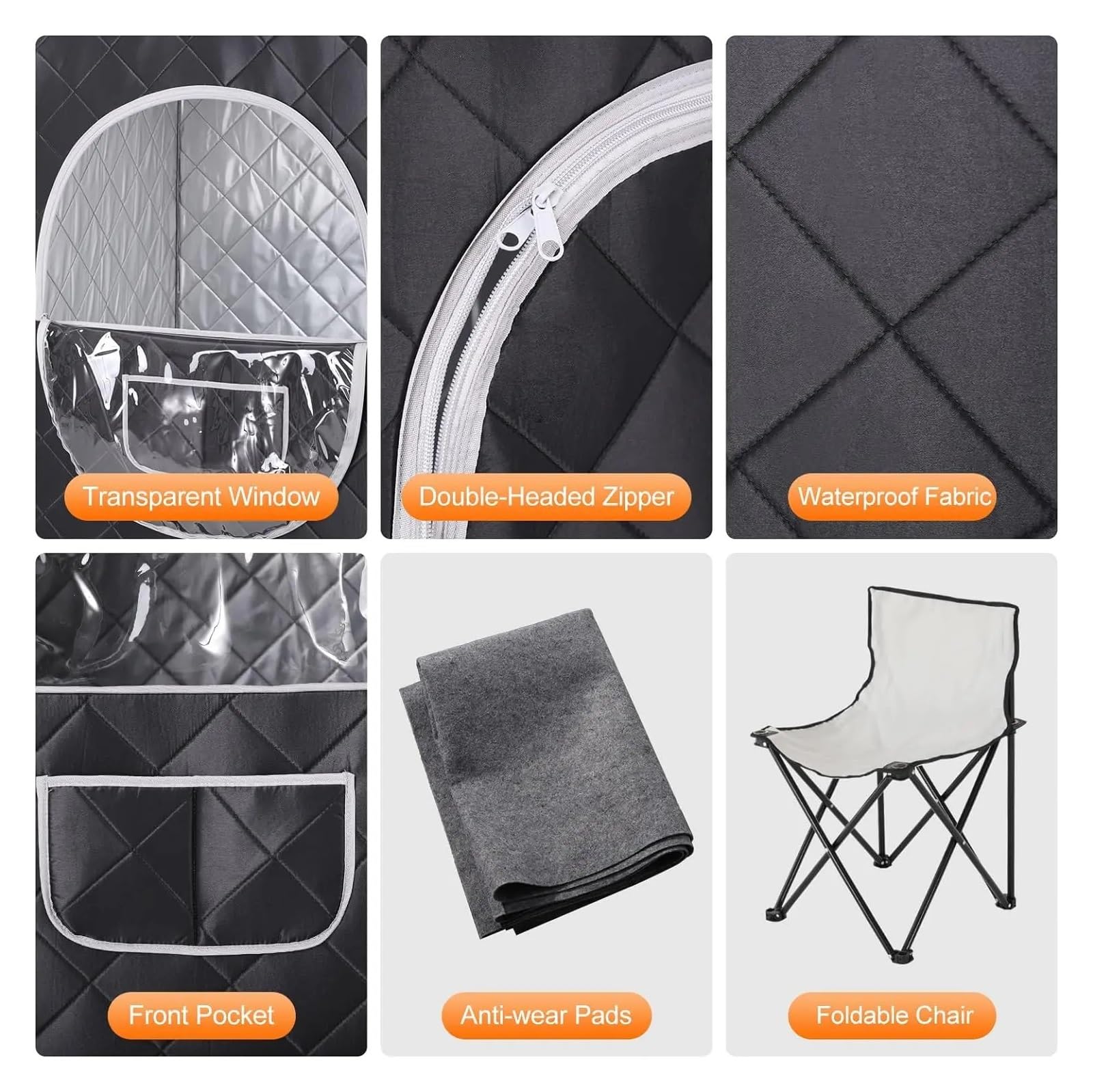 Portable Steam Sauna Personal Home Tent with 4L 1400W Generator Remote Control & Foldable Chair Indoor Spa