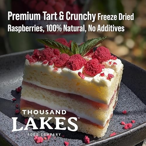Miniatura 5 de Frambuesas liofilizadas Thousand Lakes - Fruta liofilizada - A granel 5.6 onzas  Sin azúcar añadida  100% frambuesas enteras