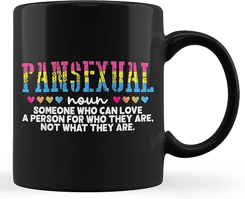 Taza de café negra Pansexual Pride de 11 oz