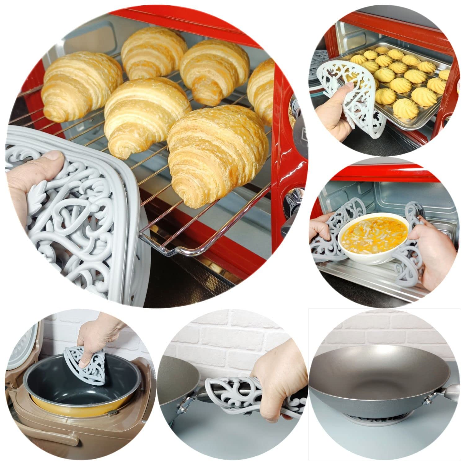 Lot De 4 Dessous De Plat En Silicone Pour Plats Chauds - Résistants à La Chaleur Antidérapants, Protection Table Et Comptoir