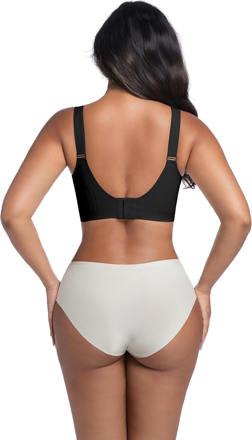 Bras for Women No Underwire Full Coverage Adjustable Bra Comfort Wireless Ribbed Bras 2025 - Image 4