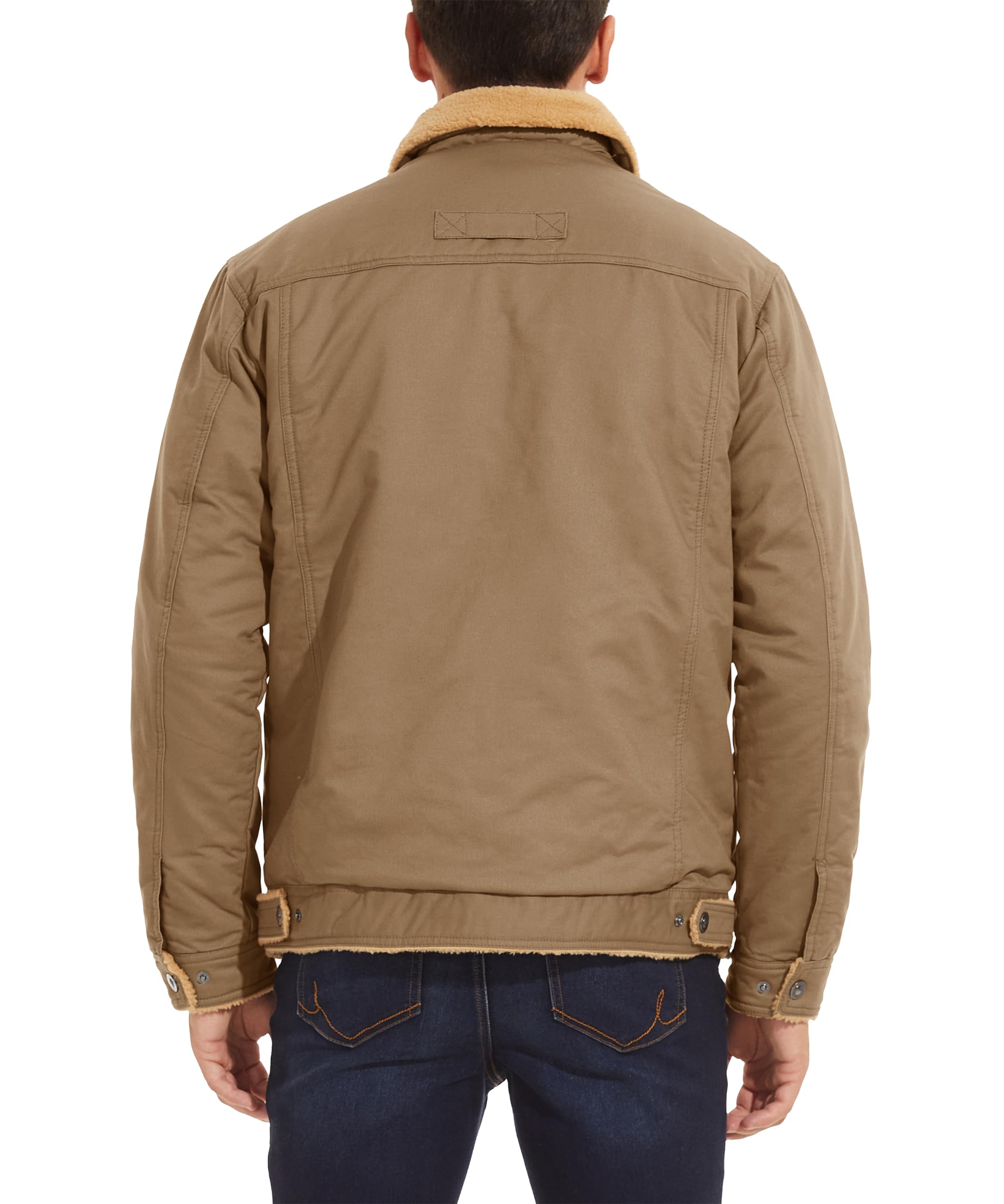 MAGNIVIT Men's Cotton Cargo Jacket Winter Sherpa Fleece Lined Work Jacket Coats with 5 Pockets