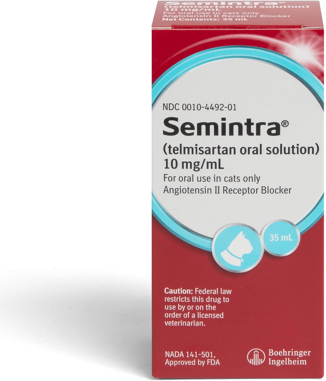 SEMINTRA® (telmisartan Oral Solution) 10 mg/mL, 35 mL for Hypertension in Cats