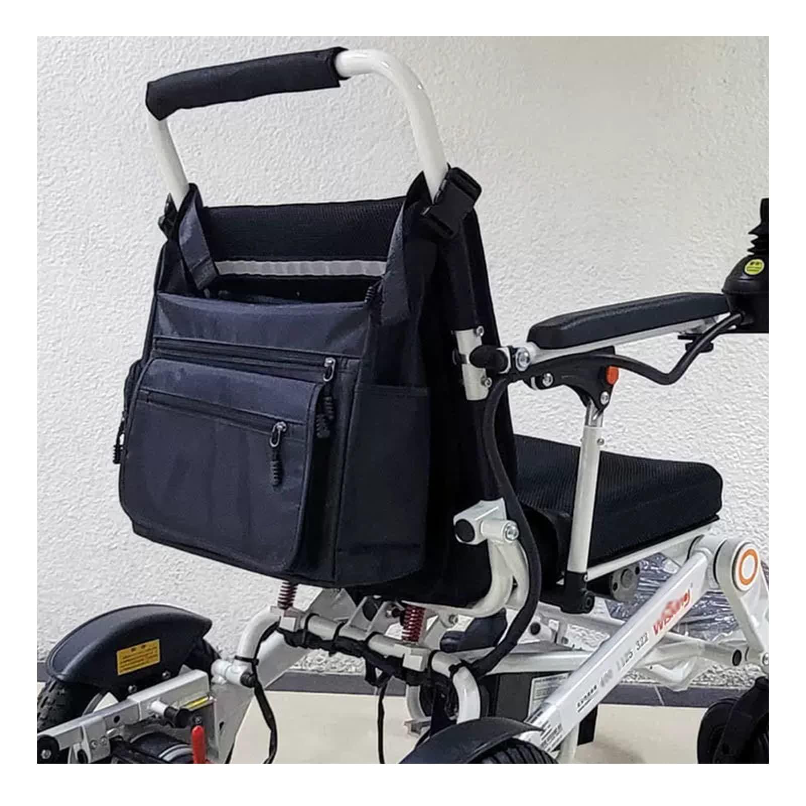 Bolsa para silla de ruedas, bolsa para silla de ruedas, impermeable, grande, accesorios para silla de ruedas, bolsas para colgar en la espalda y mochila para silla de ruedas, bolsa de almacenamiento