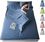 Sleeping Bag Liner for Adults, Lightweight Travel Sleep Sack with Carry Bag, Compact Portable Sleeping Sheet for Camping, Hiking, Hostels, Hotels and Backpacking