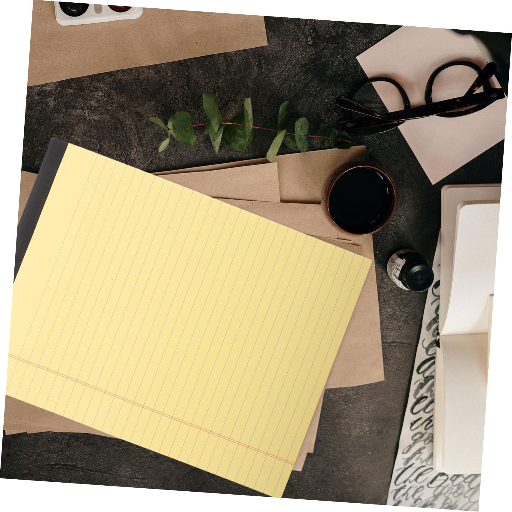 Tofficu Blocco Note Professionale Carta di Polpa di Legno A4 Giallo 6 Pezzi Scrittura Ordinata con Pagine Rigate e Layout a Sezioni e Design Funzionale per Scuola e Ufficio