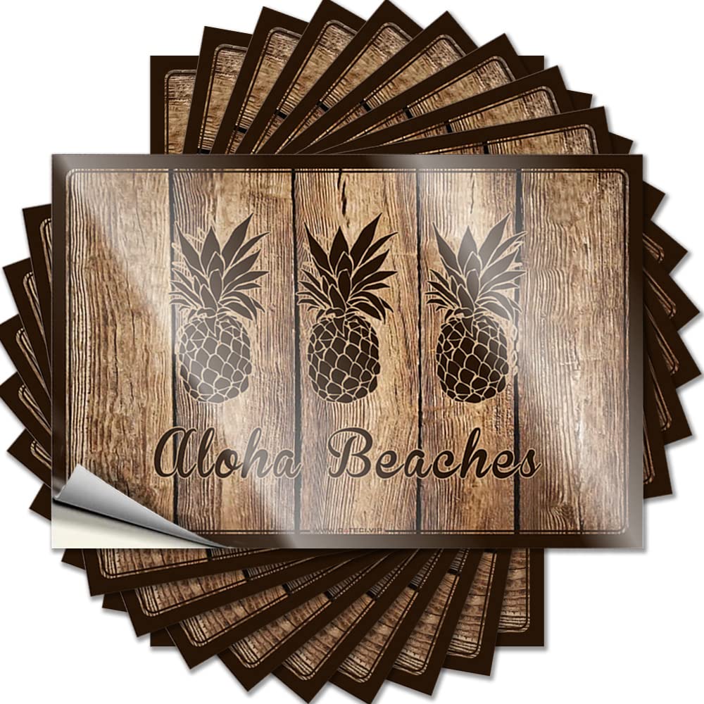 Cats Tattoos, Music Decor Tumbler Aloha Beaches Pineapple | Funny Quote Ideas Decals(12X18CM)