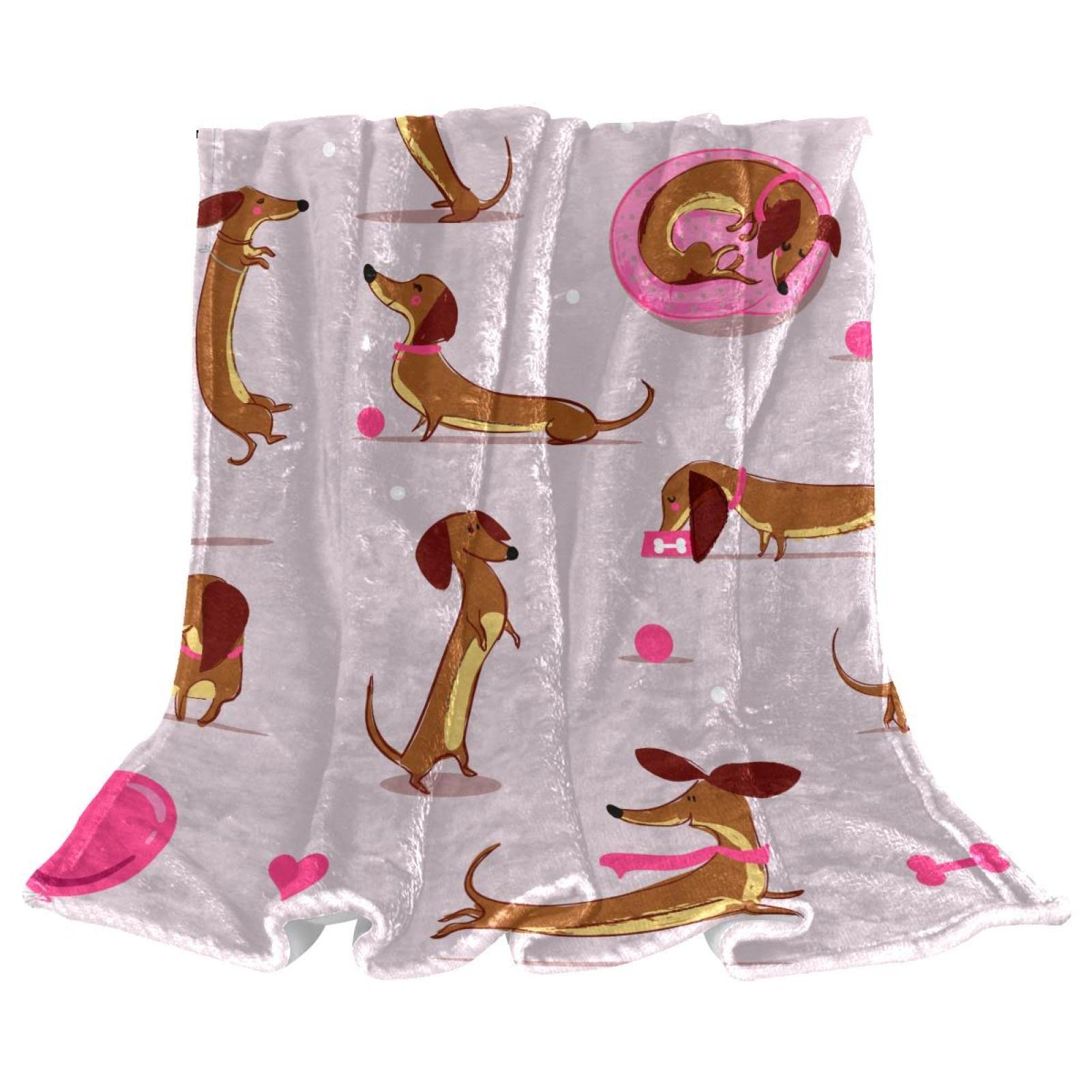 Couvre-lit chien saucisse doux et moelleux pour lit d'enfant