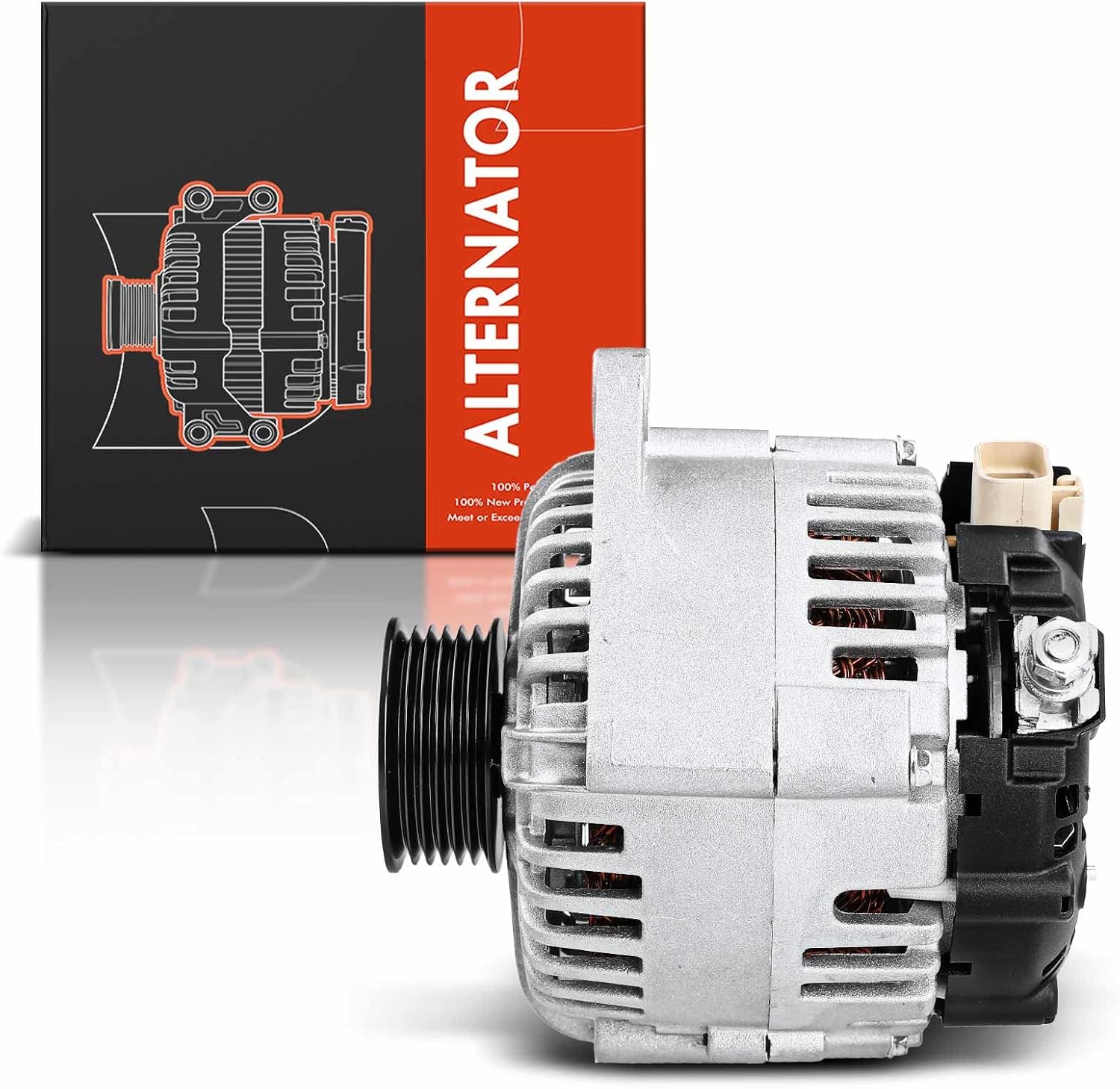 A-Premium Alternator Compatible with Nissan Maxima 2004 2005 2006 2007 2008 V6 3.5L, 12V 120Amp Clockwise 6-Groove Pulley, Replace# 23100-7Y020, 400-40032, TG12C014, 2650031, AVA0004, 1-2566-01VA
