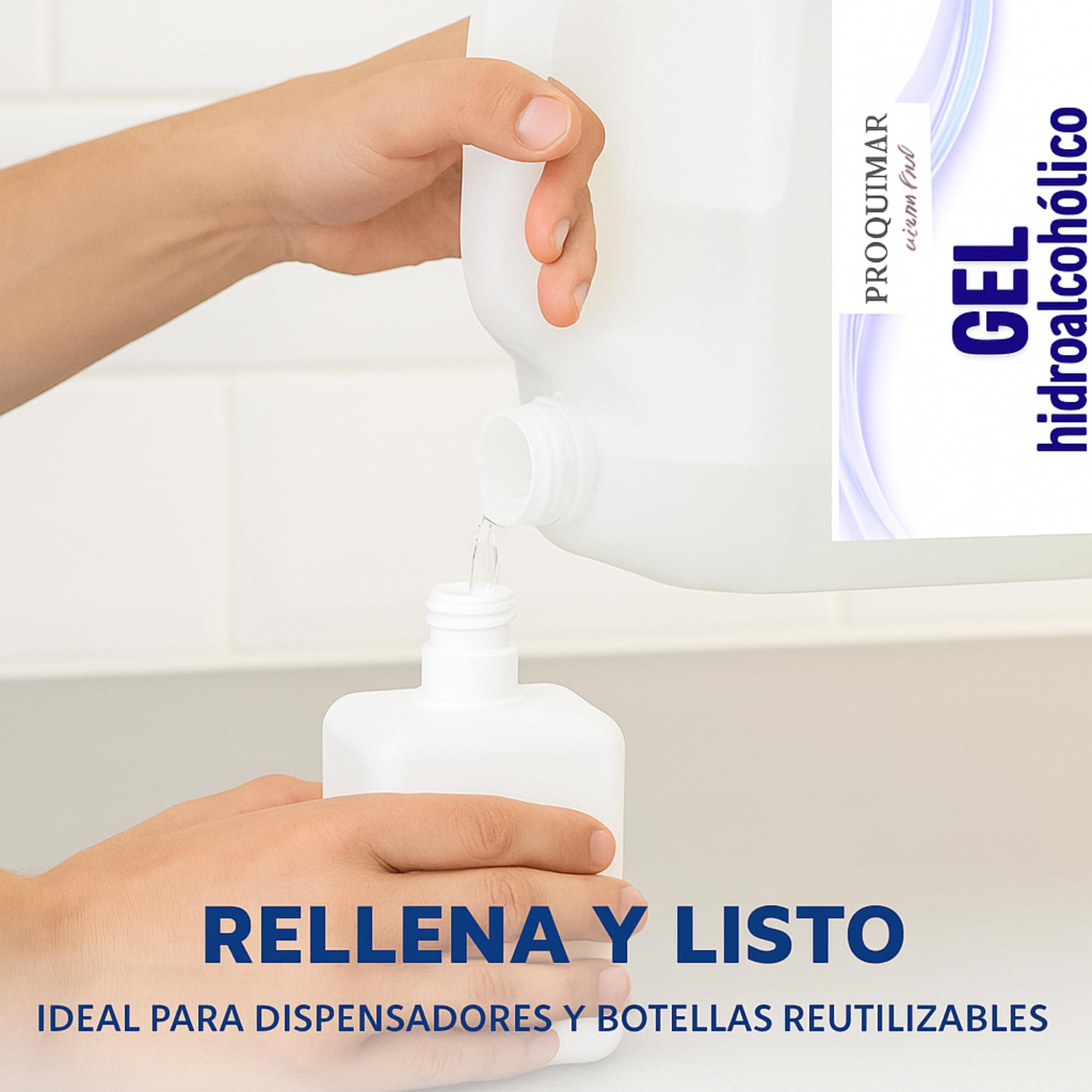 Gel Hidroalcohólico 5 Litros – Garrafa Uso Profesional y Doméstico – Higiene de Manos sin Aclarado – Secado Rápido