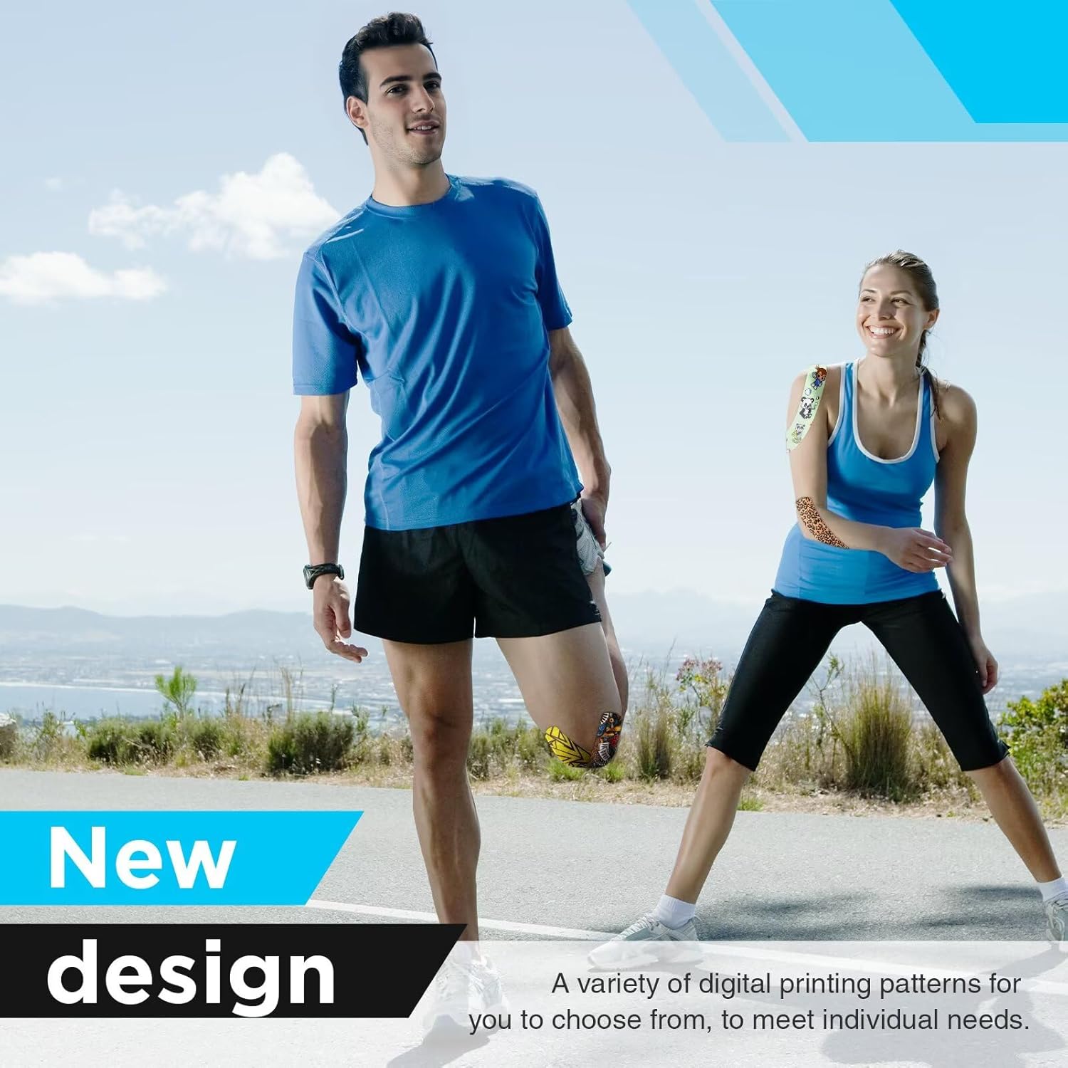 OK TAPE Hypoallergenic Digtal Printed Kinesiology Tape, Elastic Sports Athletic Tape, 2 Rolls, 2in×16.4ft Uncut Roll-Cheetah - Image 3