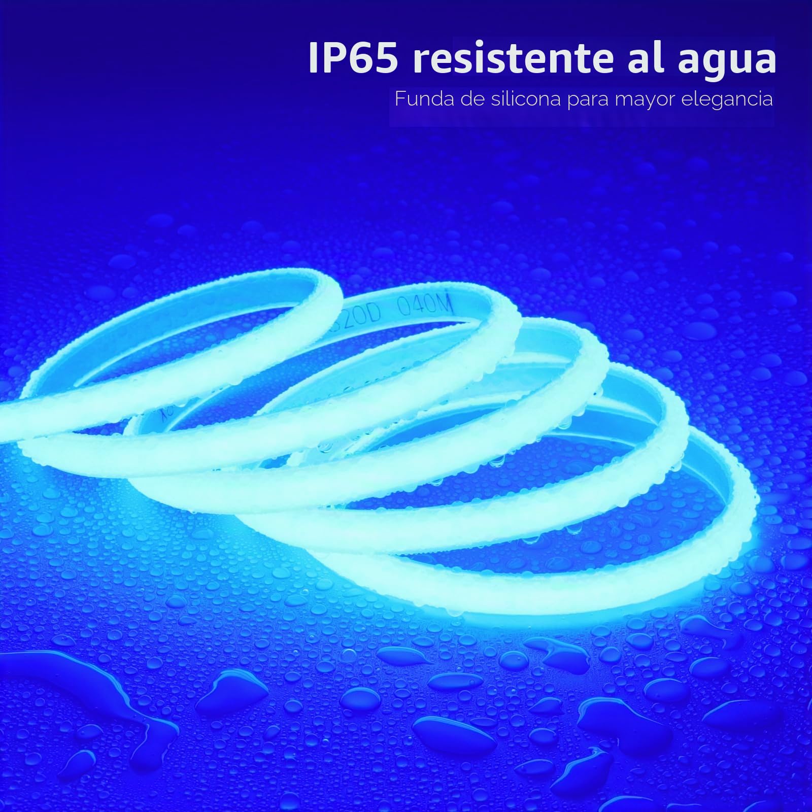 BENLUN Tira LED COB Exterior Impermeable 220V 230V 20 Metros, Luces LEDs | Azul Luces LED IP65 10W/M CRI 90+ Flexible con Rectificador para Habitacion Techo, Iluminación Decorativa, Patio, Jardín