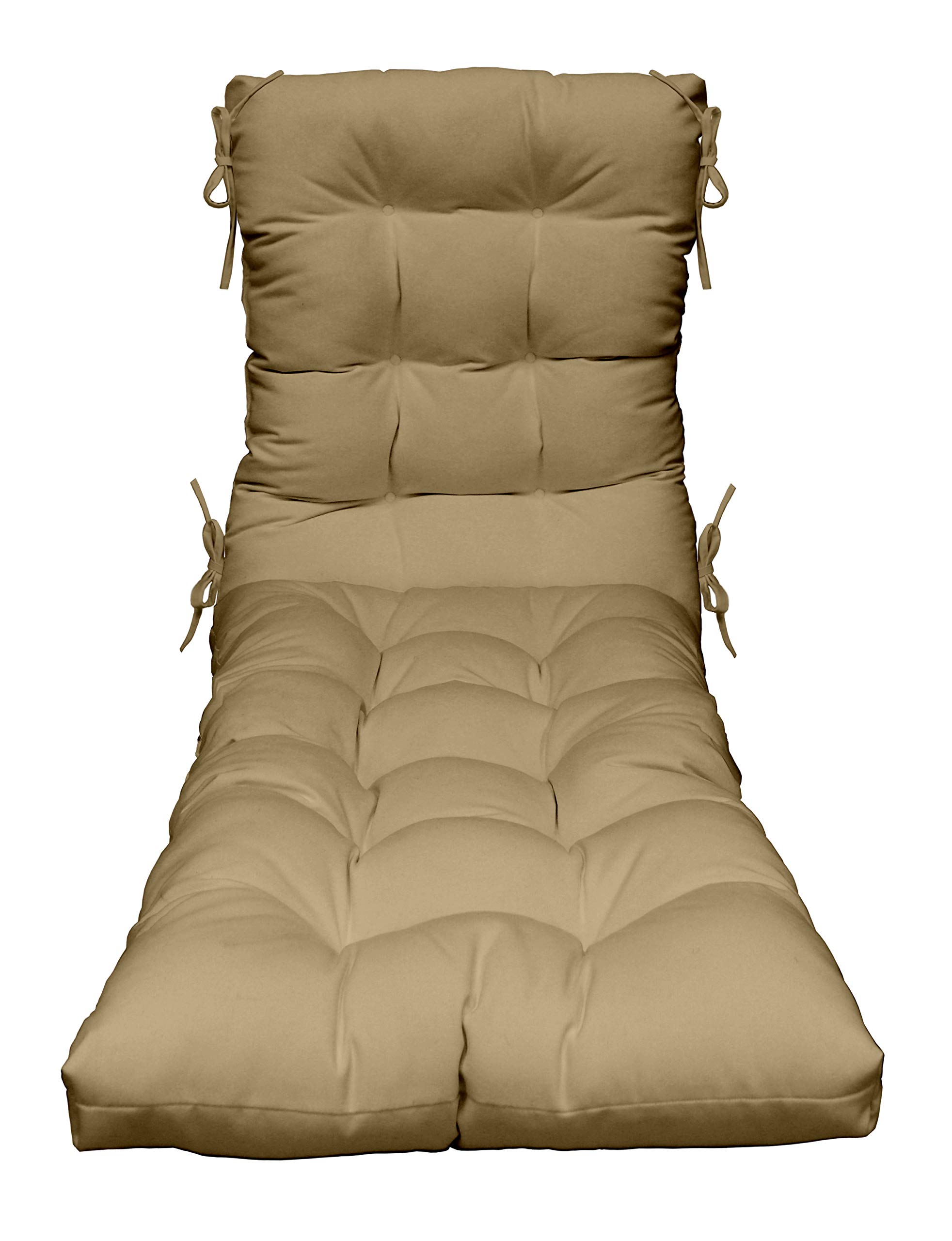 RSH Décor Indoor Outdoor Tufted Chaise Lounge Chair Replacement Cushion Choose Color (Tan)