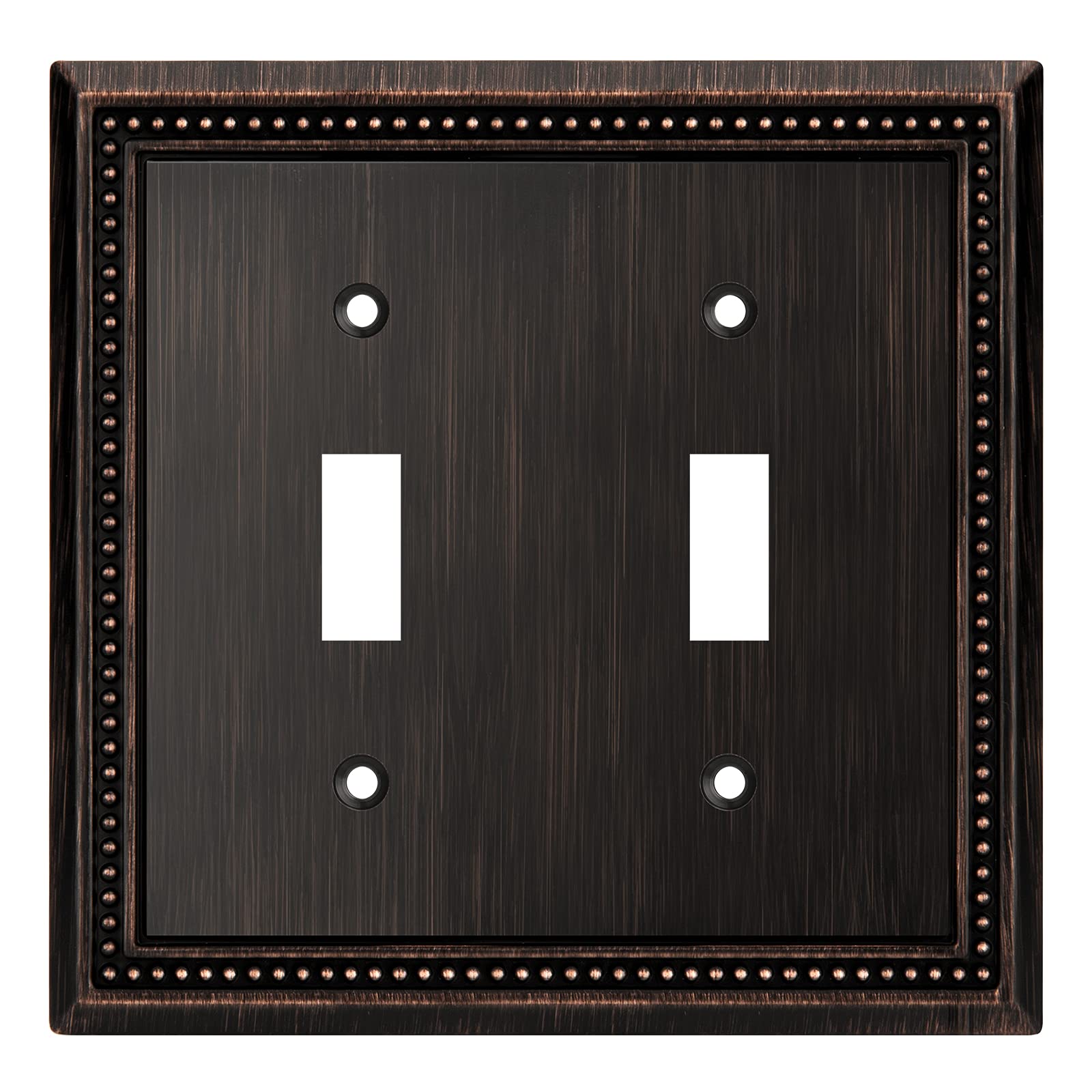 Henne Bery Sunken Pearls Heavy Duty Decorative Wall Plate Switch Plate Outlet Cover (Double Toggle, Aged Bronze)
