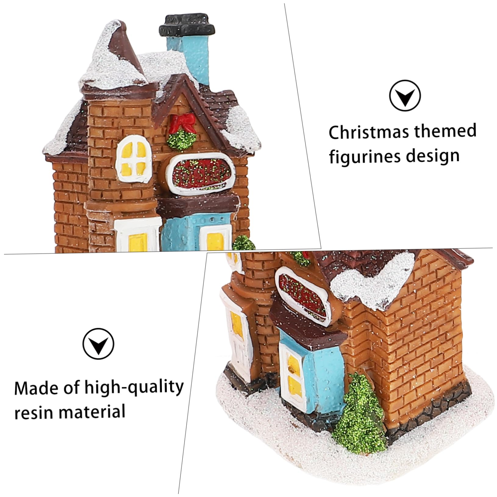 Alipis Adornos Luminosos para Casas de Nieve Figuras Navideñas Iluminación LED Paisaje Navideño para Decoración de Fiestas