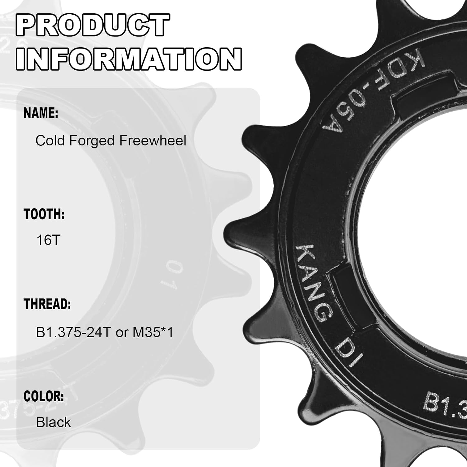 Single Speed Bike Freewheel 16/18/20T Threaded Bicycle Freewheel
